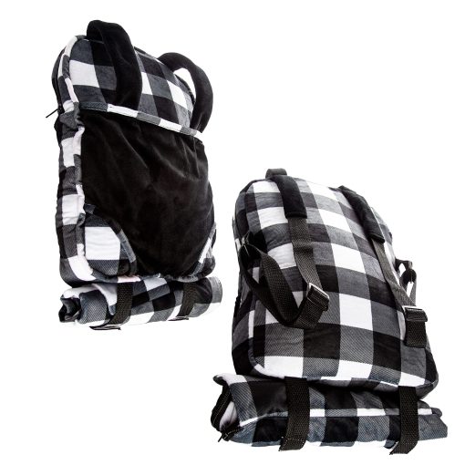 Muneca de trapo de 18" de THE QUEEN'S TREASURES para ninas y ninos con accesorios y mochila a cuadros en blanco y negro americana con saco de dormir - Imagen 5