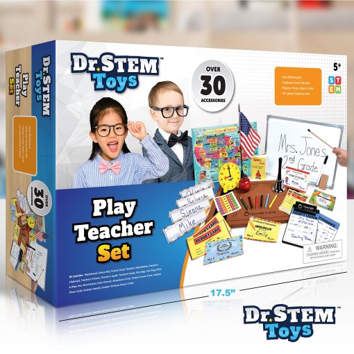 Set de Juegos del Dr. STEM | Juego de Rol de Maestro que Incluye Pizarra Reutilizable, Campana, Boletines de Calificaciones, para Casa o Aula, Mas de 30 Piezas Incluidas, Regalo para Ninos, Set Completo - Imagen 2