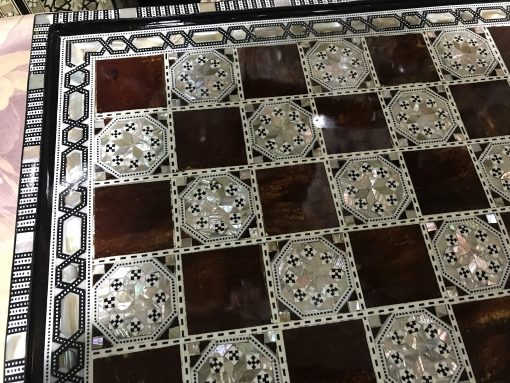 Tablero de ajedrez de nacar egipcio incrustado artesanal (16.8 pulgadas m05) - Imagen 4