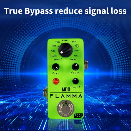 Pedal de Modulacion Mini FLAMMA FC05 con Chorus Flanger Tremolo Phaser Vibrato Rotary Liquid Autowah Stutter Ring LowBit - Imagen 4
