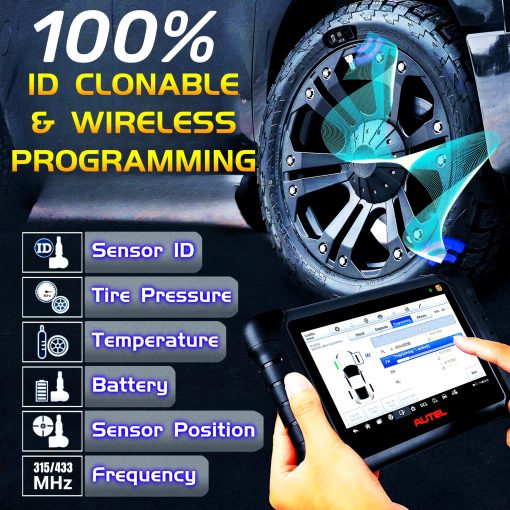 Autel MaxiTPMS MX Sensor 20pcs Pack Rubber Stem 315/433MHz TPMS Sensor Universal Tire Sensor Programmed by TPMS Tool TS401 TS408 TS508 TS601 TS608 MK808TS MX808TS MS906TS ITS600 - Imagen 4