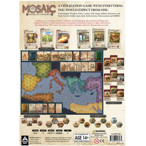 Mosaic: Un juego de civilizacion - Juego de mesa estrategico para adultos y familias | Rapido, Divertido, de Seleccion de Acciones y Control de areas | 1-6 Jugadores | Edades 14 y mas | 120 Minutos | por Forbidden Games - Imagen 6