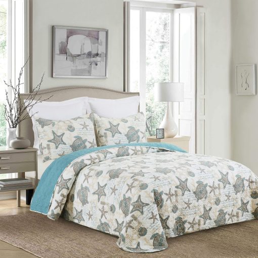 Colcha King C&F Home Amber Sands 100% Algodon Lavable a Maquina Liviana Reversible Gris