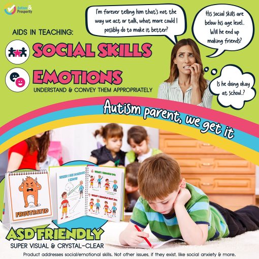 Set de Habilidades Emocionales y Sociales para Ninos con Autismo y Prosperidad - Ninos Autistas - Ninos con TEA Set de Aprendizaje - Juegos y Juguetes de Materiales de Aprendizaje para Ninos - Juegos de Sensibilidad Especial - Regalos para Ninos de 1-3 Anos 3-4 5-7 8-12 - Imagen 2