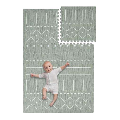 Tapete de Juego Toddlekind - Tapete de Espuma Premium, 4 x 6 pies de Alta Calidad para Bebes/Ninos Pequenos, Elegante, No Toxico, Inodoro, Berber-Moss (Verde)