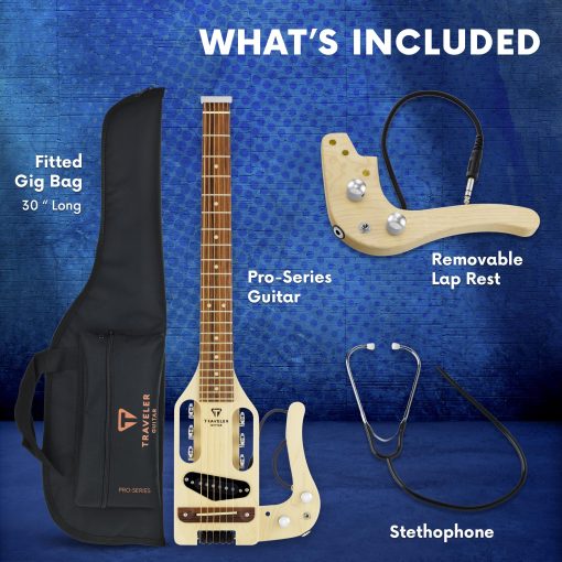 Guitarra Acustica Electrica Traveler Pro-Series de Arce | Guitarra Electrica Acustica Portatil de Escala Completa 24,75" | Guitarra de Viaje con Conector de Salida | Guitarra sin Cabeza con Funda Personalizada - Imagen 4