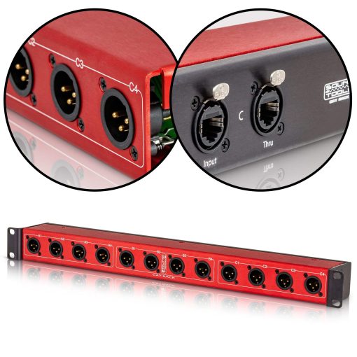 CAT Rack Macho - Caja de Escenario XLR Macho con Audio Sobre Cable CAT Blindado. Envia 12 Canales de Audio, DMX, Clear-Com o AES. - Imagen 2
