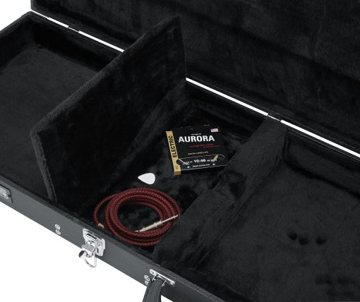 Estuche de madera de lujo Gator Cases para bajos electricos (GW-BASS), Negro - Imagen 7
