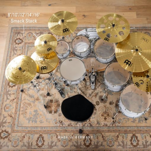 Paquete de platillos en stack Meinl Cymbals de 5 piezas con agujeros 8", 10", 12", 14", 16" - Acabado tradicional de bronce HCS para set de bateria - Hecho en Alemania, Garantia de 2 anos (HCS80246SM) - Imagen 6