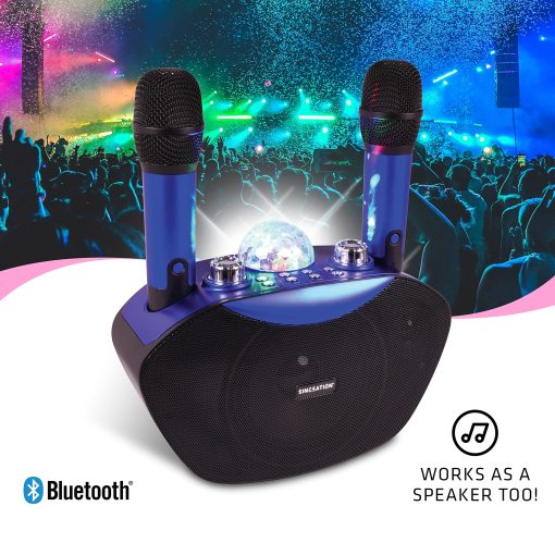 Maquina de Karaoke Singsation, Sistema Portatil Bluetooth 5.0 para Hogar para Ninos y Adultos, 2 Microfonos Inalambricos, Increibles Efectos de Sonido y Shows de Luces Disco, Luces FX, Sonido FX, Eco FX, USB y Micro SD - Imagen 8