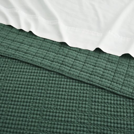 Levtex Home - Mills Waffle - Juego de Edredon para Cama Full/Queen - Verde Bosque Algodon Waffle - Tamaño del Edredon (88 x 92 pulgadas), Tamaño del Funda (26 x 20 pulgadas) - Imagen 6