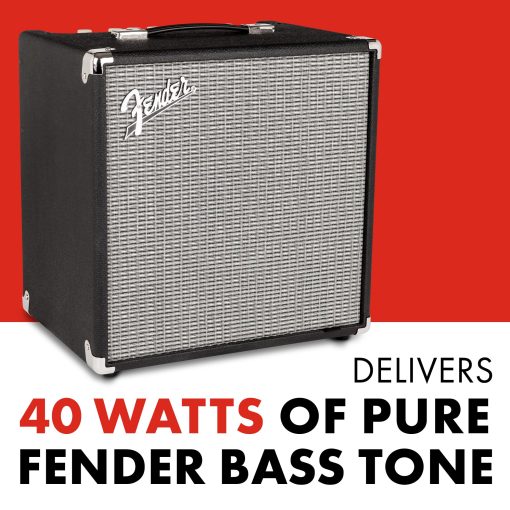 Amplificador de Bajo Fender Rumble 40 V3 para Guitarra Bajo, Combo de Bajo, 40 Watts, con Garantia de 2 Anos Altavoz de 8 Pulgadas, con Circuito de Overdrive y Interruptor de Contorno Medio-Scoop - Imagen 5