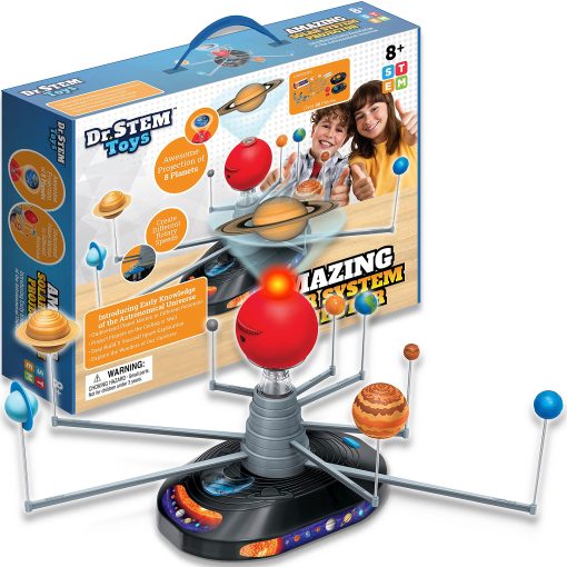 Kit proyector del sistema solar Dr. STEM Toys - Modelo de planetas motorizado para ninos de 8 a 12 anos | Juego educativo de ciencia completo con mas de 50 piezas | Uso en el hogar y en el aula