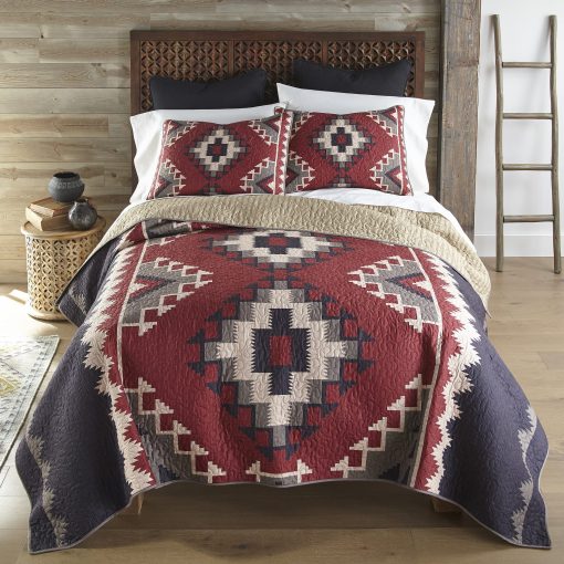 Juego de Cama King Donna Sharp - 3 Piezas - Set de Colcha Southwest Roja Mojave con Colcha King y Dos Fundas de Almohada King - Lavable a Maquina