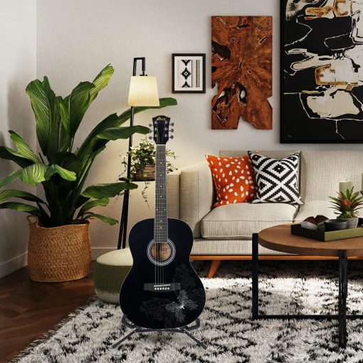 Guitarra Acustica WINZZ AF227A de 39 Pulgadas con Kit Completo, Elegante Mariposa - Imagen 3
