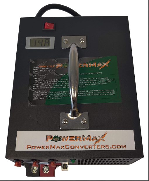 Cargador de Bateria PowerMax PMBC-75 de 75 amperios y 12V con Pinzas - Imagen 2