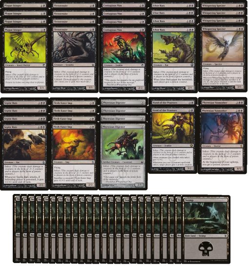 Baraja Mono Black Infect - Legal en Modern - Construido a medida - Magic The Gathering - MTG - 60 Cartas