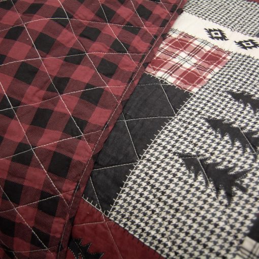 Juego de Ropa de Cama Acolchado de Algodon Donna Sharp Bear Peak - Juego de Edredon Tamaño King de 3 Piezas - Incluye 1 Edredon y 2 Fundas de Almohada - Lavable a Maquina - Perfecto para Decoracion Rustica - Imagen 4
