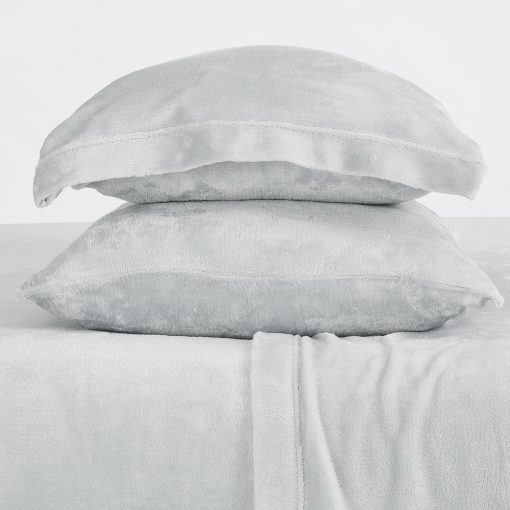 Juego de Sabanas de Microfleece Ultra Suave NY Loft con Bolsillos Extra Profundos | Juego de Sabanas de Terciopelo Extra Suave | Super Mimoso de Polar Fleece | Terciopelo Plush Calido y Acogedor | King - Gris Claro - Imagen 9