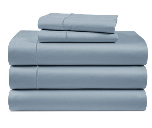 Juego de sabanas Lane Linen Split King para camas ajustables - 1000 hilos, 5 piezas, 100% algodon egipcio, tejido de saten, fresco, transpirable y suave, 2 sabanas ajustadas, se adapta a bolsillos de 17" de profundidad, azul frances