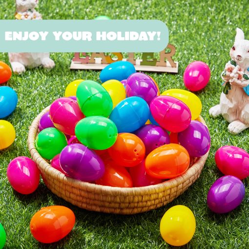 JOYIN 1000 PCS 2.3" Huevos de Plastico para Pascua, Huevos de Plastico Coloridos y Brillantes para Rellenar, Caza de Huevos de Pascua, Rellenar Regalos, Favores de Fiesta, Regalos de Canasta de Pascua, Premios de Aula - Imagen 5