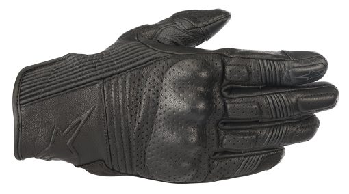 Guantes de moto de cuero Alpinestars Mustang V2 para hombre, Negro/Negro, Talla Mediana
