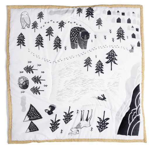 Tapete de Juego Wee Gallery Explore para Bebes - Tapete Reversible para Tiempo Boca Abajo Hecho con Materiales Sostenibles - Tapete de Actividades Acolchado para Tiempo de Juego de Bebes - (40 Pulgadas)