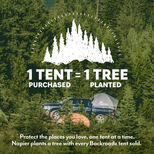 Tienda de Campaña para la Cama de la Camioneta Napier Backroadz - Impermeable para 2 Personas - Facil de Instalar - Estuche de Almacenamiento Compacto - Resistente Refugio para Campamento y Aventura Accesorios para Camionetas - Gris/Verde, Cama Regular Compacta - Imagen 4