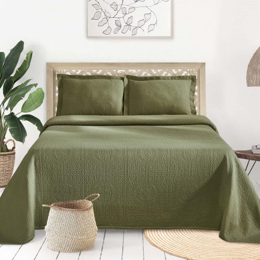 Colcha BNM Matelasse de BLUENILEMILLS, Juego de 3, Ropa de Cama Extragrande, Manta Suave y Transpirable con Juego de Colchas de Algodon, Colcha, para Dormitorio/Habitacion de Invitados, Tamano Completo
