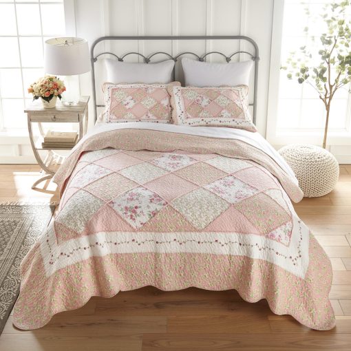 Juego de Cama King Donna Sharp - 3 Piezas - Set de Colcha Garden Lodge con Edredon King y Dos Fundas de Almohada King - Lavable a Maquina