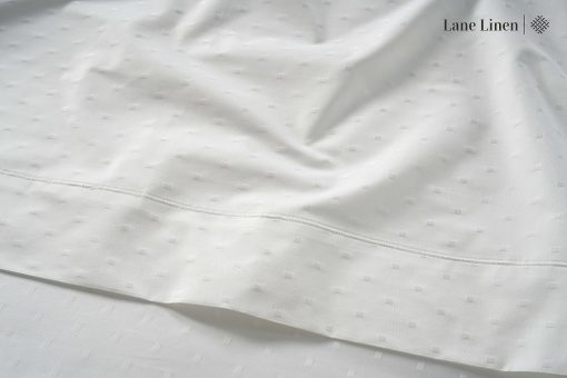 Juego de sabanas LANE LINEN 100% algodon egipcio - 1000 hilos 4PC Queen Sheets Set, sabana de algodon de fibra larga, tejido satinado, sabanas de hotel de lujo, bolsillo profundo, Swiss Dot - Blanco - Imagen 7