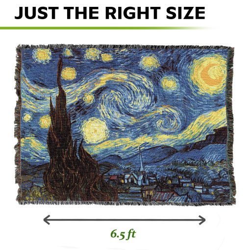 Manta Starry Night XL de Pure Country Weavers por Vincent Van Gogh - Tapiz regalo de bellas artes tejido de algodon - Hecho en EE. UU. (82x62) - Imagen 2