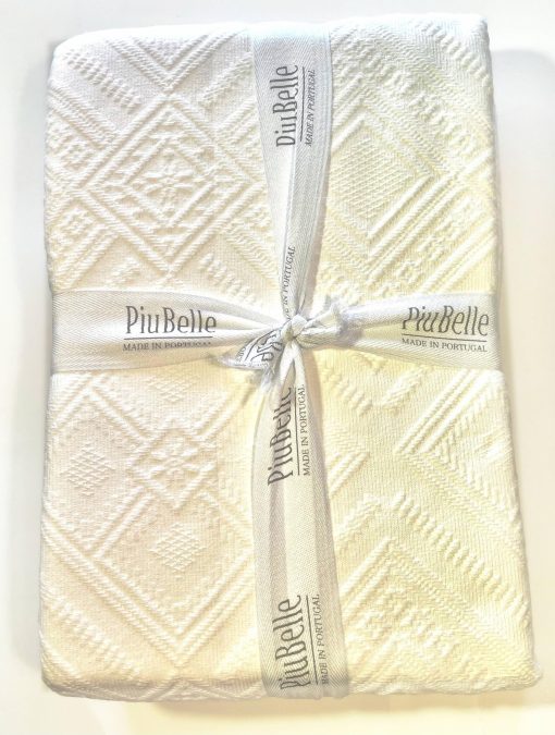 HOME GOODS Piubelle Piu Belle Portugal 100% Algodon-Hotel Lujo Matelasse Todas Las Estaciones, Cubrecama Ligero de Colcha Texturizado con Patrones en Relieve (King (Estandar EE. UU.), Cassandra), Blanco - Imagen 3
