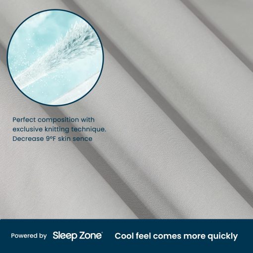 Juego de Edredon SLEEP ZONE Nanotex tamano King, 3 Piezas de Ropa de Cama Jersey Knit Reversible Sensacion Fresca, Suave y Transpirable con 2 Fundas de Almohada, 1 Edredon (Gris, 90"x106") - Imagen 3