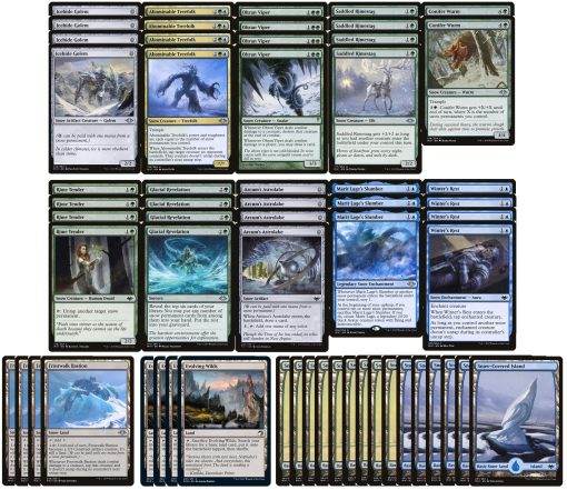 Mazo de nieve de elite - Azul Verde - Moderno Legal - Construccion personalizada - Magic The Gathering - MTG - 60 Cartas - Tierras de arte completo!