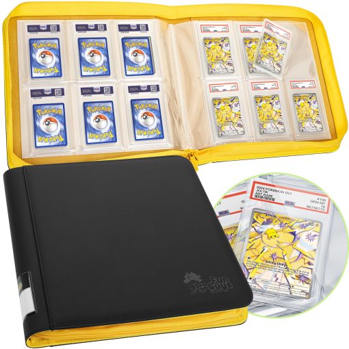 Carpeta de tarjetas clasificada FunGuys, 60 Porta Tarjetas de PSA, Almacenamiento de Tarjetas Clasificadas de 6 Bolsillos, Carpeta de Tarjetas Clasificadas, album de Exhibicion de Tarjetas PSA, Carpeta con Cierre, Carpeta de Coleccion de Tarjetas, Carpeta MTG