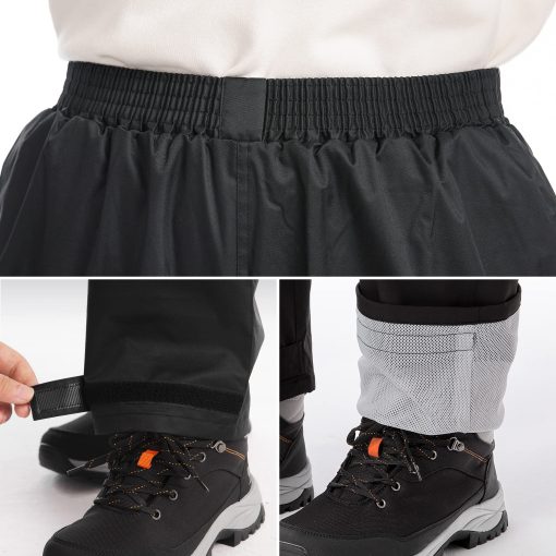 Conjunto de lluvia para motocicleta iCreek para hombres y mujeres impermeable anti-tormenta chamarra de alta visibilidad para ciclismo, golf, pesca, negro con verde, S - Imagen 4