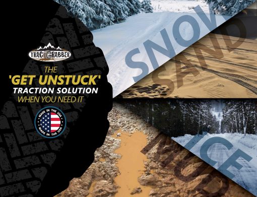 Dispositivo de Traccion de Neumaticos TRACGRABBER para Neumaticos Sobredimensionados en Camiones/SUVs, Set de 4 - Hecho en EE.UU., Facil de Instalar, Salgase Rapidamente de Nieve, Barro y Arena - Una Alfombrilla de Traccion para Nieve o Alternativa a las Cadenas de Neumaticos - Imagen 3