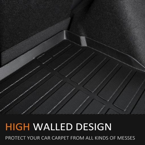 Tapetes para Piso All Weather para Nissan Rogue 2014-2020 (No es compatible con modelos Rogue Sport/Hybrid/Select/7 Asientos), Juego Completo de 1ra y 2da Fila, Tapetes de Auto Resistentes a la Intemperie - Accesorios Rogue Negro - Imagen 9