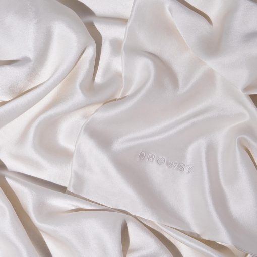 Funda de Almohada de Seda Drowsy - 100% Seda de Morera Pura - 22 Momme 6A Fibras de Alta Calidad - Beneficios para la Piel, el Cabello y el Sueno - Apertura de sobre (King, Perla de Akoya) - Imagen 8