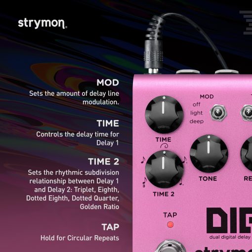 Pedal de Efectos de Guitarra Strymon DIG V2 Dual Digital Delay para Guitarra Electrica y Acustica, Sintetizadores, Voces y Teclados - Imagen 5