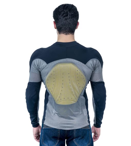 Camisa de Armadura para Motocicleta WICKED STOCK para Hombres y Mujeres - Camiseta de Proteccion con Armadura Corporal - Camiseta Protectora Acolchada para Montar (Gris, Extra Grande) - Imagen 6