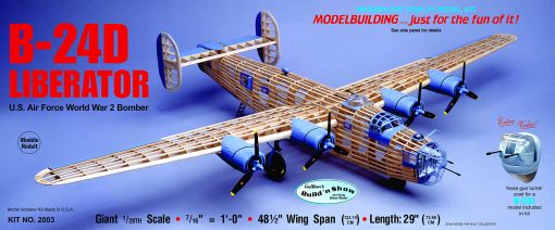 Kit de modelo Guillow's Consolidated B-24D Liberator, Pequeno
