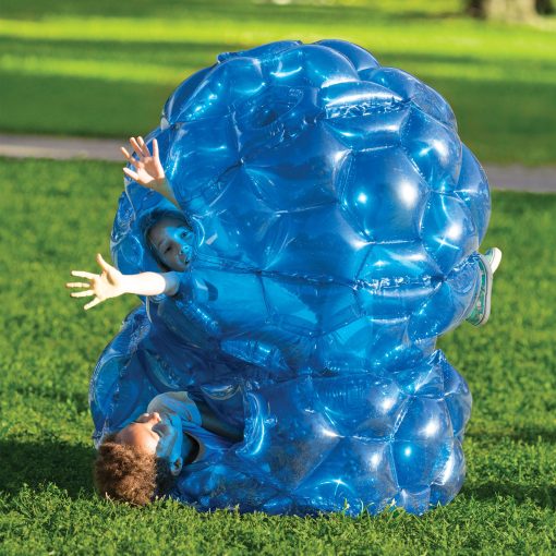 HearthSong Set de Dos Bolas Inflables Azules de 36", Buddy Bumper, Soporta hasta 200 lbs - Imagen 2