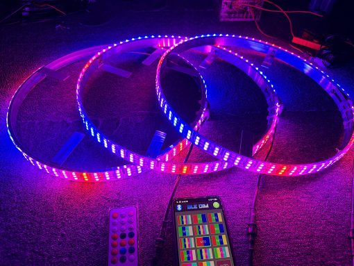 Sando Tech 15.5‘’ Triple Row Dream Chase Color Led Wheel Ring Light Dance Fow Million Colors Shift Rim Light Strobe Tire Light Bluetooth&Remote Ctrl - Compatible with Polaris Slingshot - Imagen 3