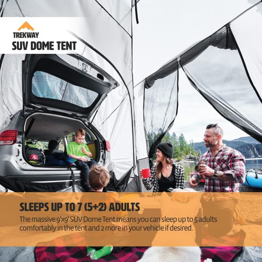 Tienda de campana instantanea Trekway SUV Dome w/Attachment | 9' x 9' | Capacidad para hasta 7 personas | para SUV | Crossover | Minivan - Imagen 6