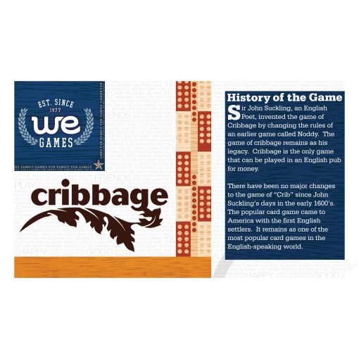 Juego de Tablero de Cribbage WE Games, Roble Macizo Manchado con Tablero de Pista Sprint de 3 Carriles, Incluye Clavijas Metalicas y 2 Barajas de Cartas, Juegos de Mesa para Adultos - Imagen 8