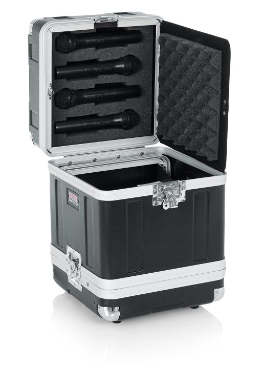 Estuche rigido para microfonos Gator Cases; Capacidad para (4) Sistemas de Microfonos Inalambricos con Estantes de Media Rack y Almacenamiento para (4) Receptores de Mano (GM-4WR) - Imagen 3