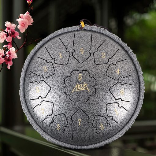 AKLOT Steel Tongue Drum - 12 Pulgadas 13 Notas - Instrumentos de Percusion - Tambor Hand Pan con Libro de Musica, Mazos de Tambor y Bolsa de Transporte - Imagen 6