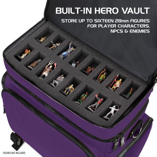 Bolsa de Viaje ENHANCE para Edicion Coleccionista de DND, Bolsa Compatible con Dungeons and Dragons, Soporte para Tapete de Batalla, Bolsillos para Dados y Accesorios, Capacidad para 4-8 Libros (Dragon Purpura) - Imagen 4